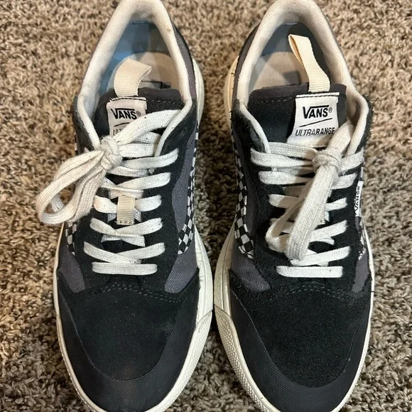 Vans Ultra Range Checkered Sneakers Suede 721356 Black White Women’s Sz 7.5 - Picture 4 of 9